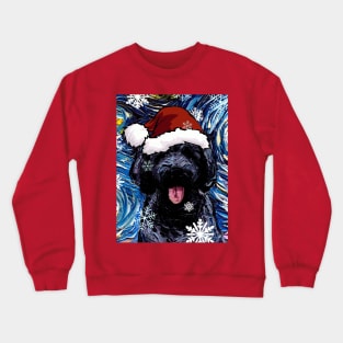 Black Goldendoodle Santa Crewneck Sweatshirt